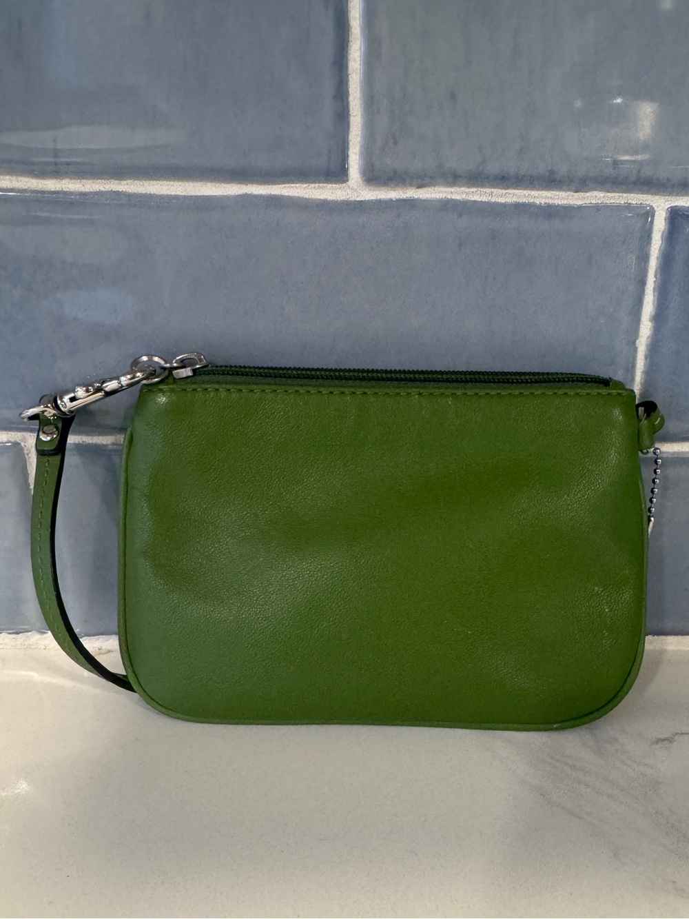 Coach olive green wristlet